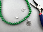 8mm Glass Faceted Rondelle Beads Medium Green