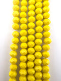 8mm Glass Faceted Rondelle Beads Yellow