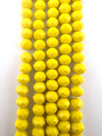 8mm Glass Faceted Rondelle Beads Yellow