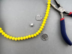 8mm Glass Faceted Rondelle Beads Yellow