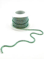 2mm Green Metal Rhinestone Banding With Clear AB Crystal