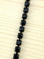 2mm Black Metal Rhinestone Banding With Black Crystal