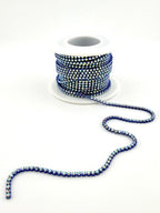 2mm Blue Metal Rhinestone Banding With Clear AB Crystal