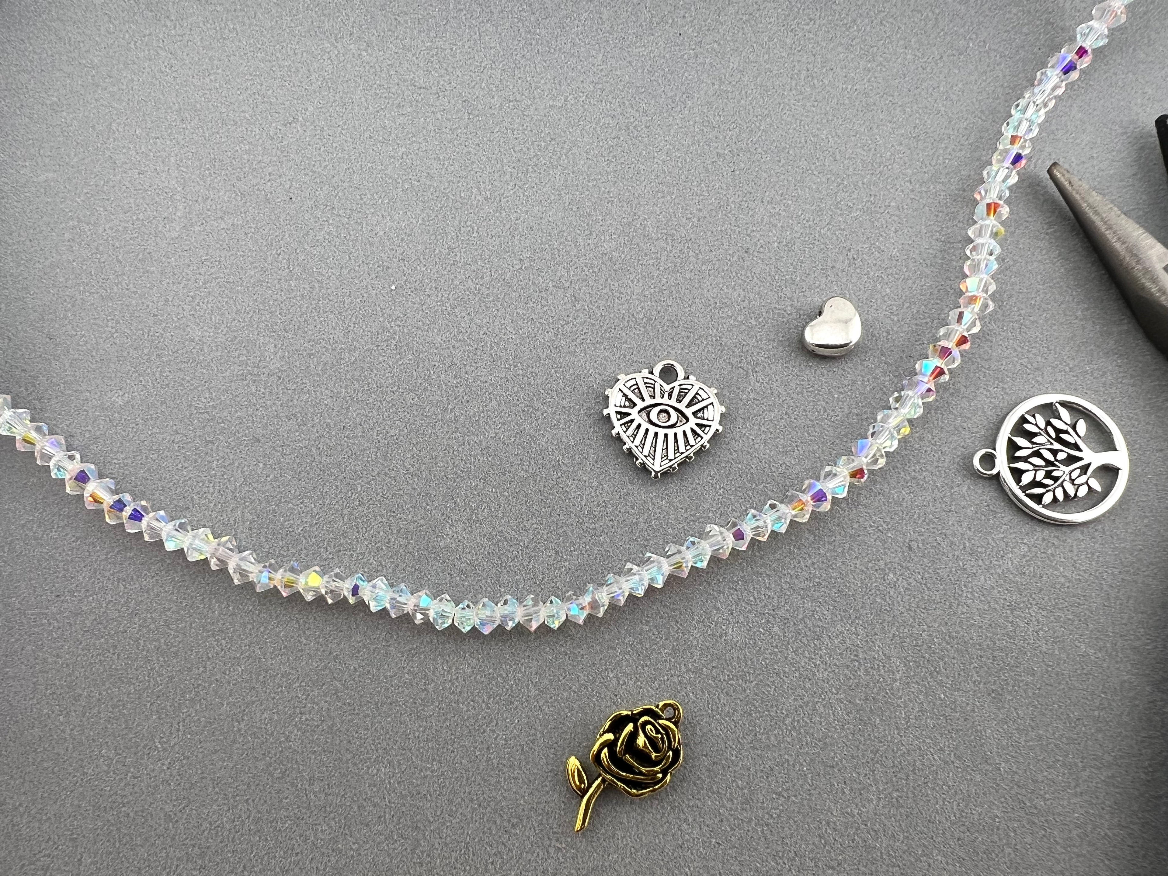 6mm Faceted Squished Bicone Glass Beads Crystal AB