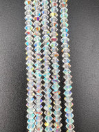 6mm Faceted Squished Bicone Glass Beads Crystal AB