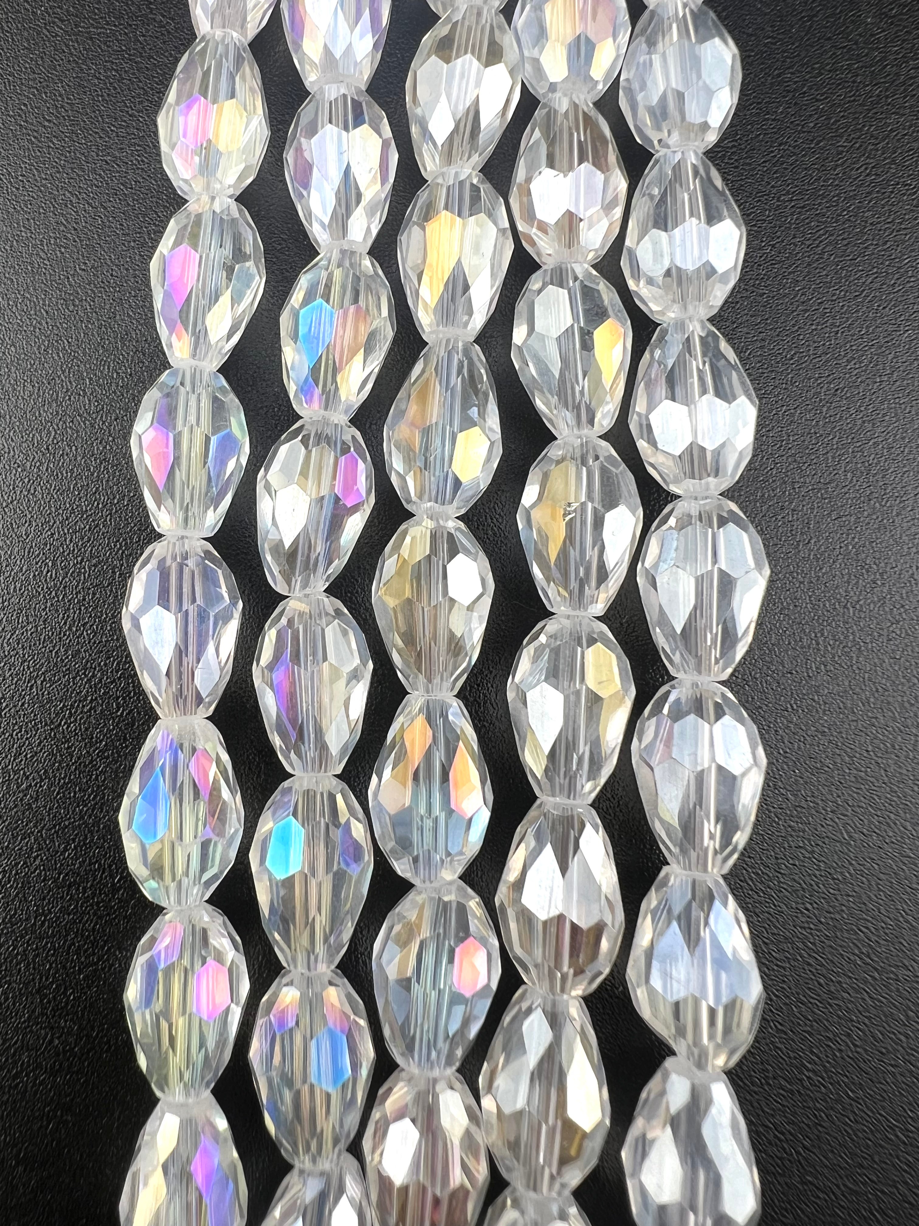 12mm*8mm Glass Tear Drop Beads Crystal AB