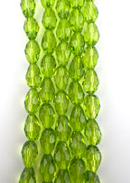 12mm*8mm Glass Tear Drop Beads Green