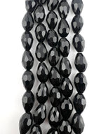 12mm*8mm Glass Tear Drop Beads Black
