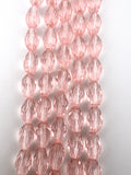 12mm*8mm Glass Tear Drop Beads Transparent Pink