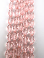 12mm*8mm Glass Tear Drop Beads Transparent Pink
