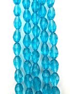 12mm*8mm Glass Tear Drop Beads Aqua Blue