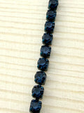 2mm Dark Blue Metal Rhinestone Banding With Dark Blue Crystal
