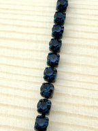 2mm Dark Blue Metal Rhinestone Banding With Dark Blue Crystal