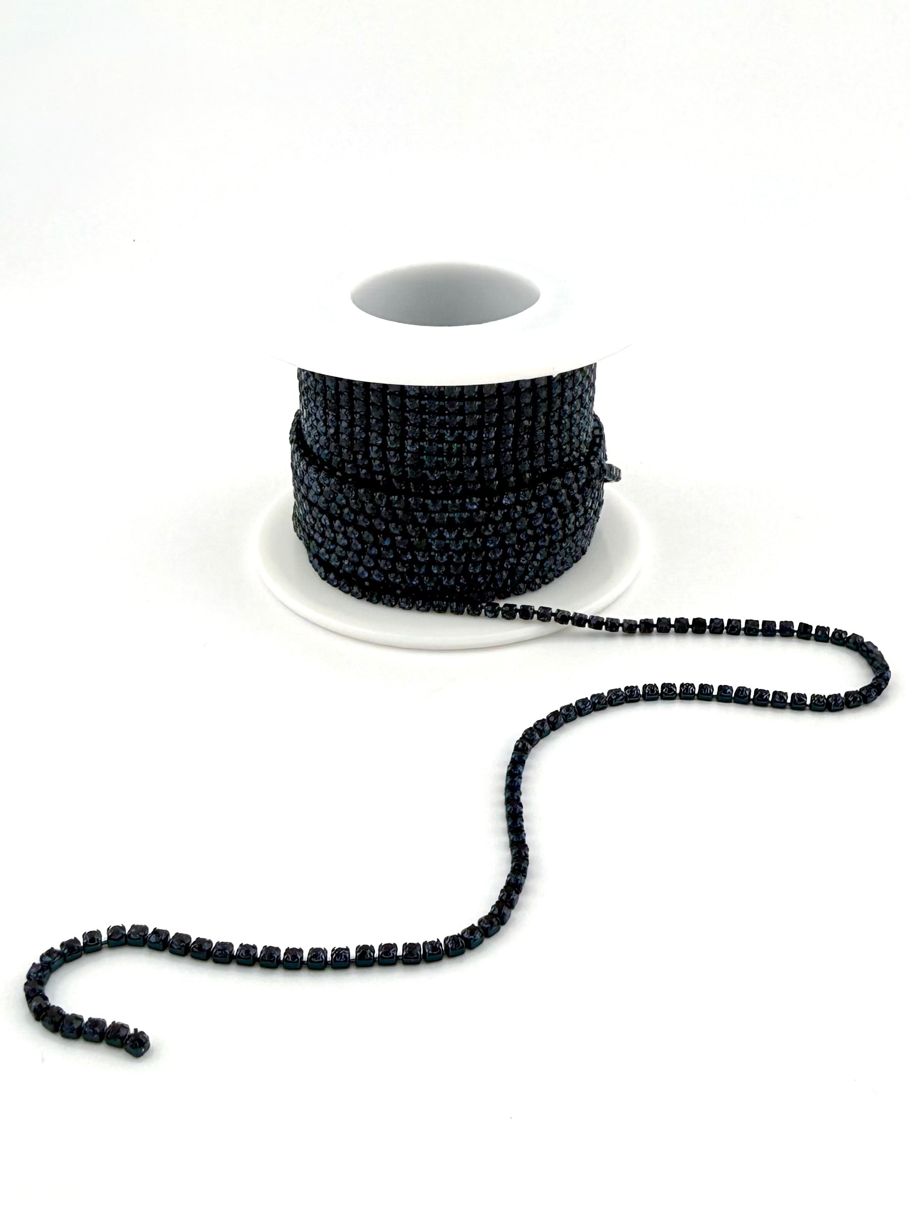 2mm Dark Blue Metal Rhinestone Banding With Dark Blue Crystal
