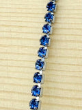 2mm Silver Metal Rhinestone Banding With Blue Crystal