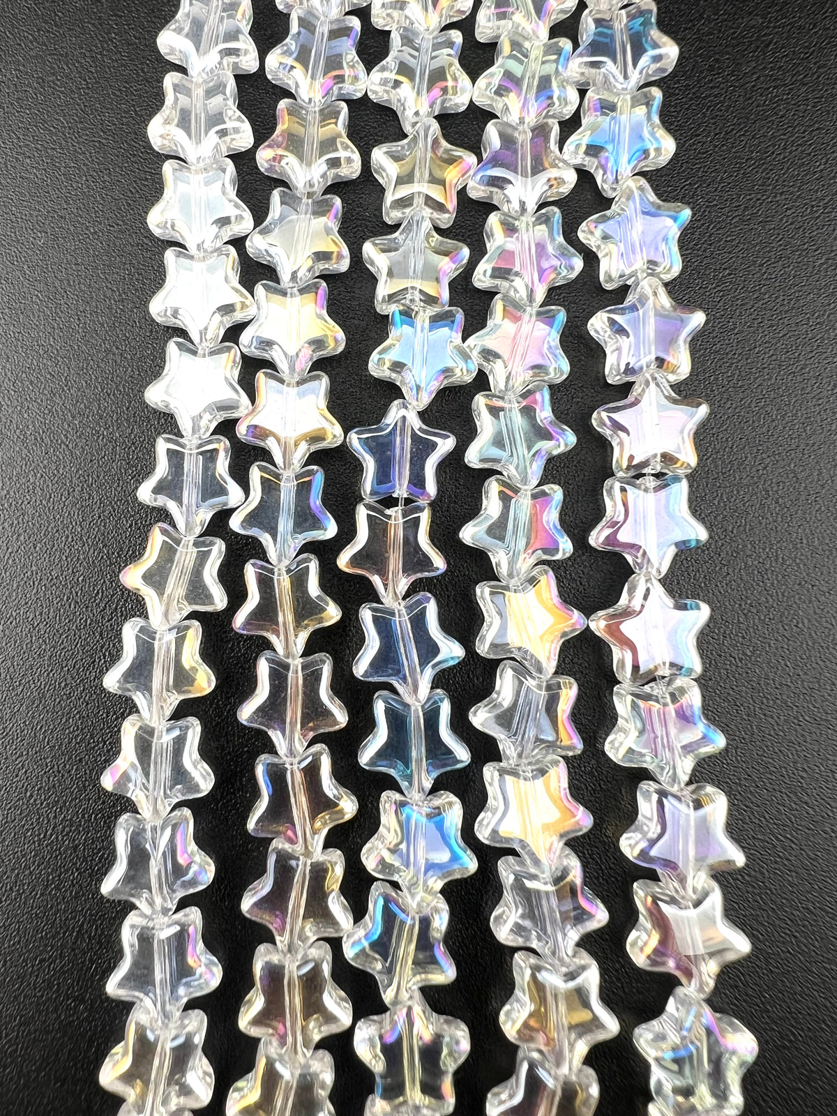 8mm Glass Star Beads Strand Crsytal AB