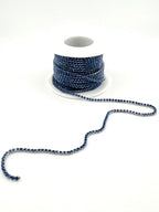 2mm Silver Metal Rhinestone Banding With Blue Crystal