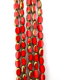 4mm*6mm Oval Rice Beads Strand Orange