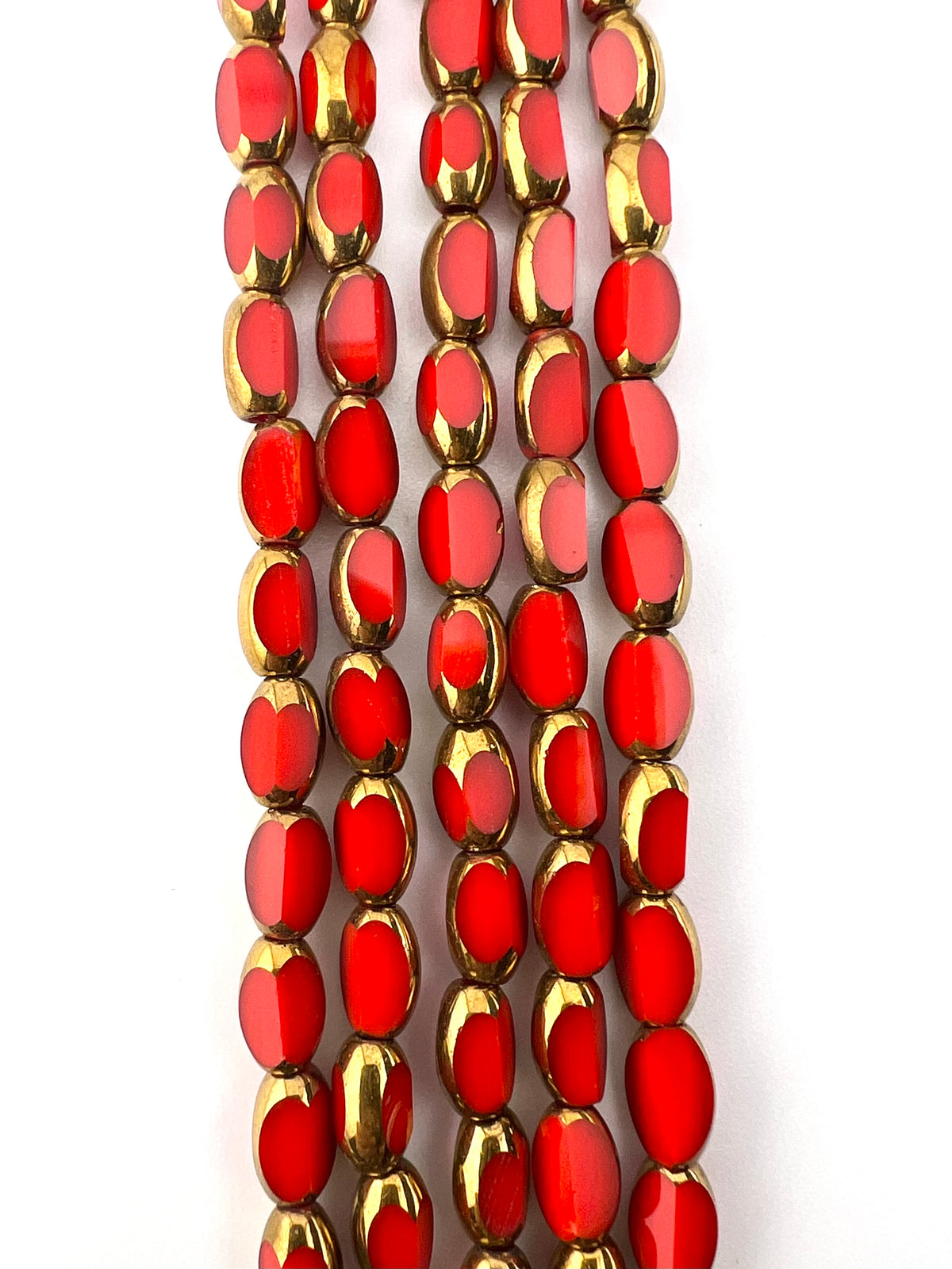 4mm*6mm Oval Rice Beads Strand Orange