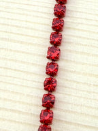 2mm Red Metal Rhinestone Banding With Red Crystal