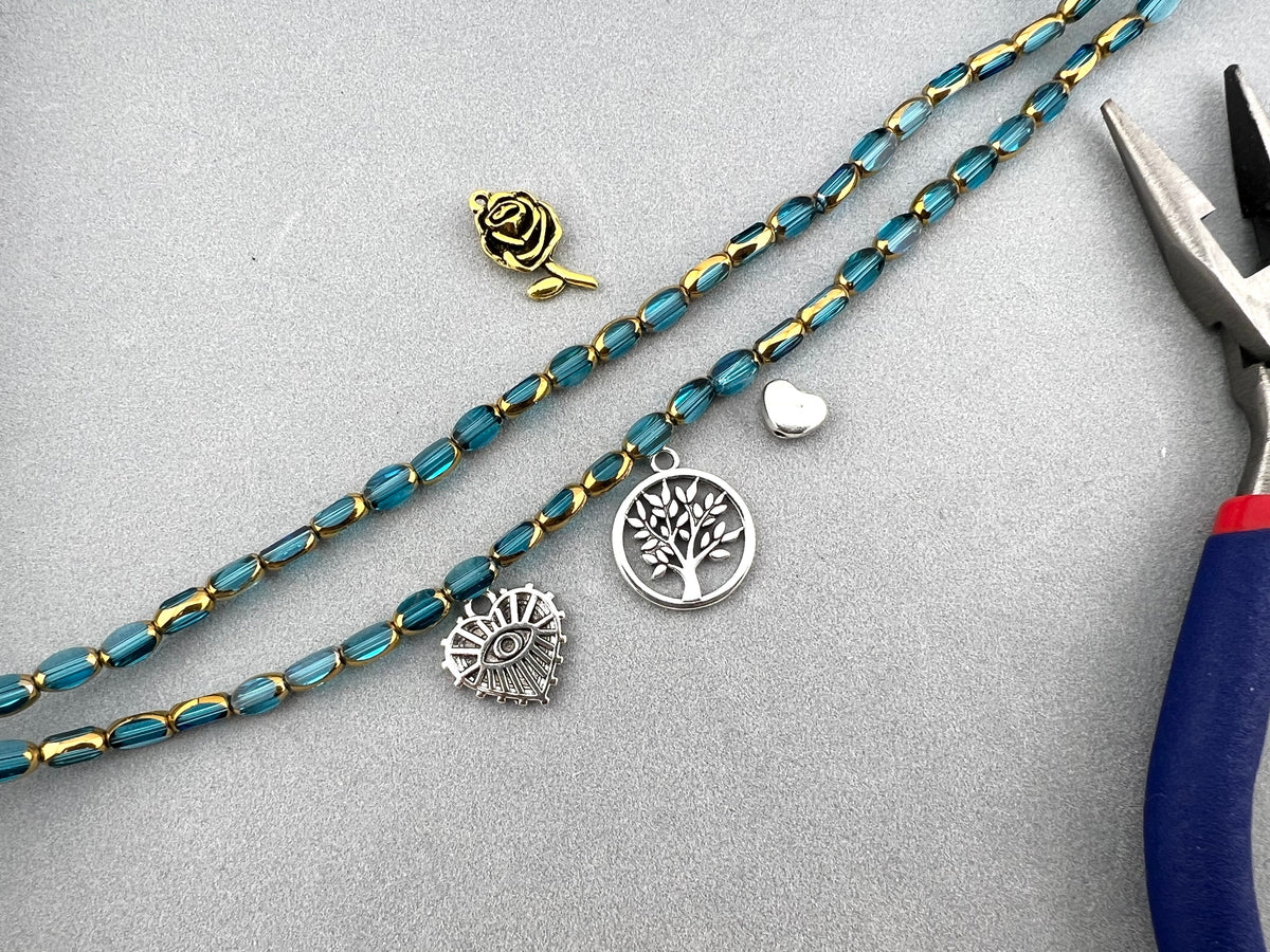 4mm*6mm Oval Rice Beads Strand Aqua Blue