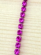 2mm Purple Metal Rhinestone Banding With Purple Crystal