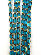 4mm*6mm Oval Rice Beads Strand Aqua Blue
