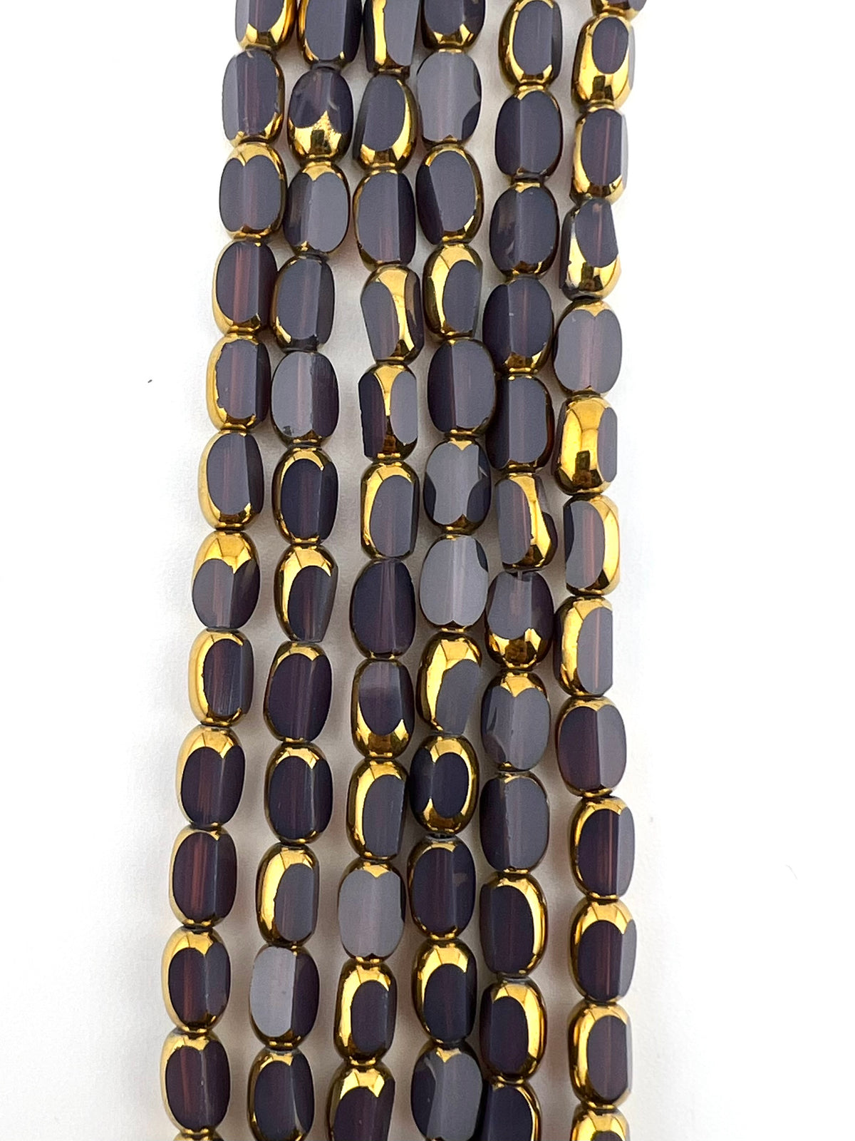 4mm*6mm Oval Rice Beads Strand Dark Mauve