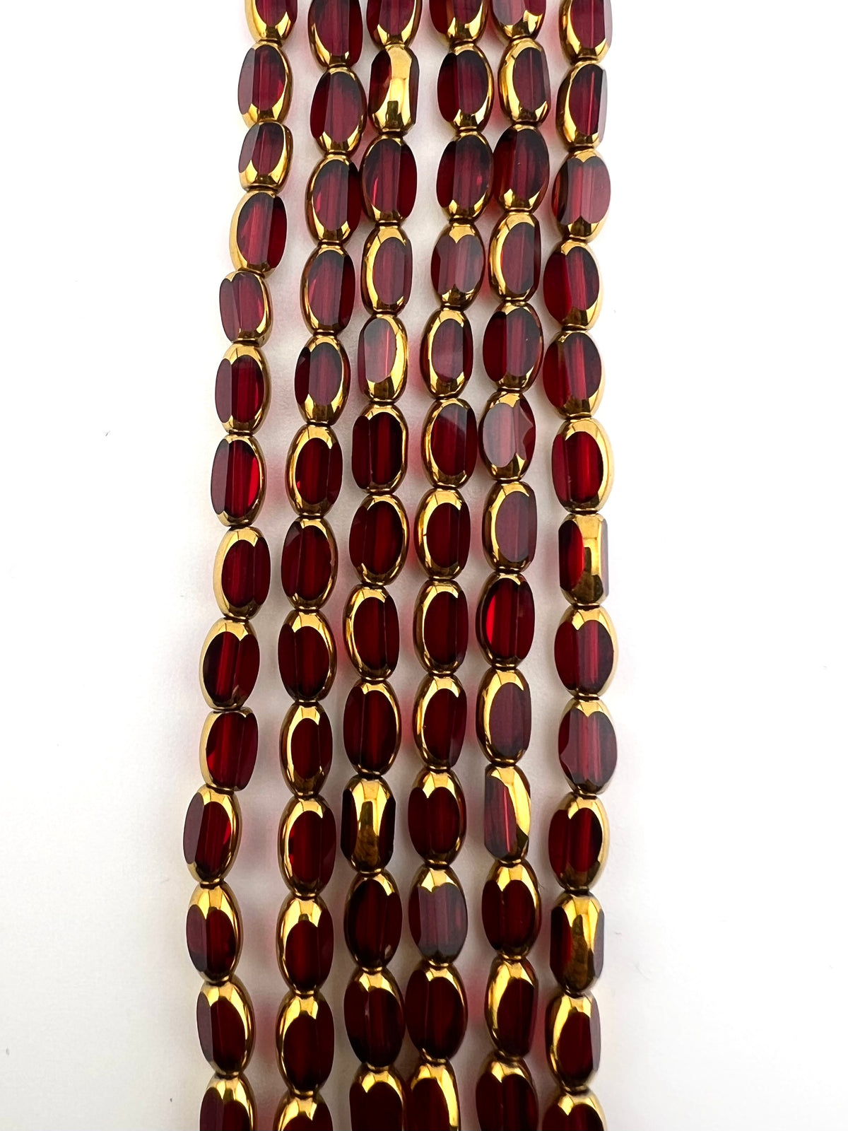 4mm*6mm Oval Rice Beads Strand Red