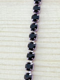 2mm Pink Metal Rhinestone Banding With Purple Crystal