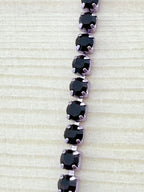 2mm Pink Metal Rhinestone Banding With Purple Crystal