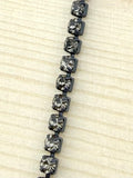 2mm Black Metal Rhinestone Banding With Black Diamond Crystal