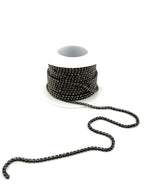 2mm Black Metal Rhinestone Banding With Black Diamond Crystal