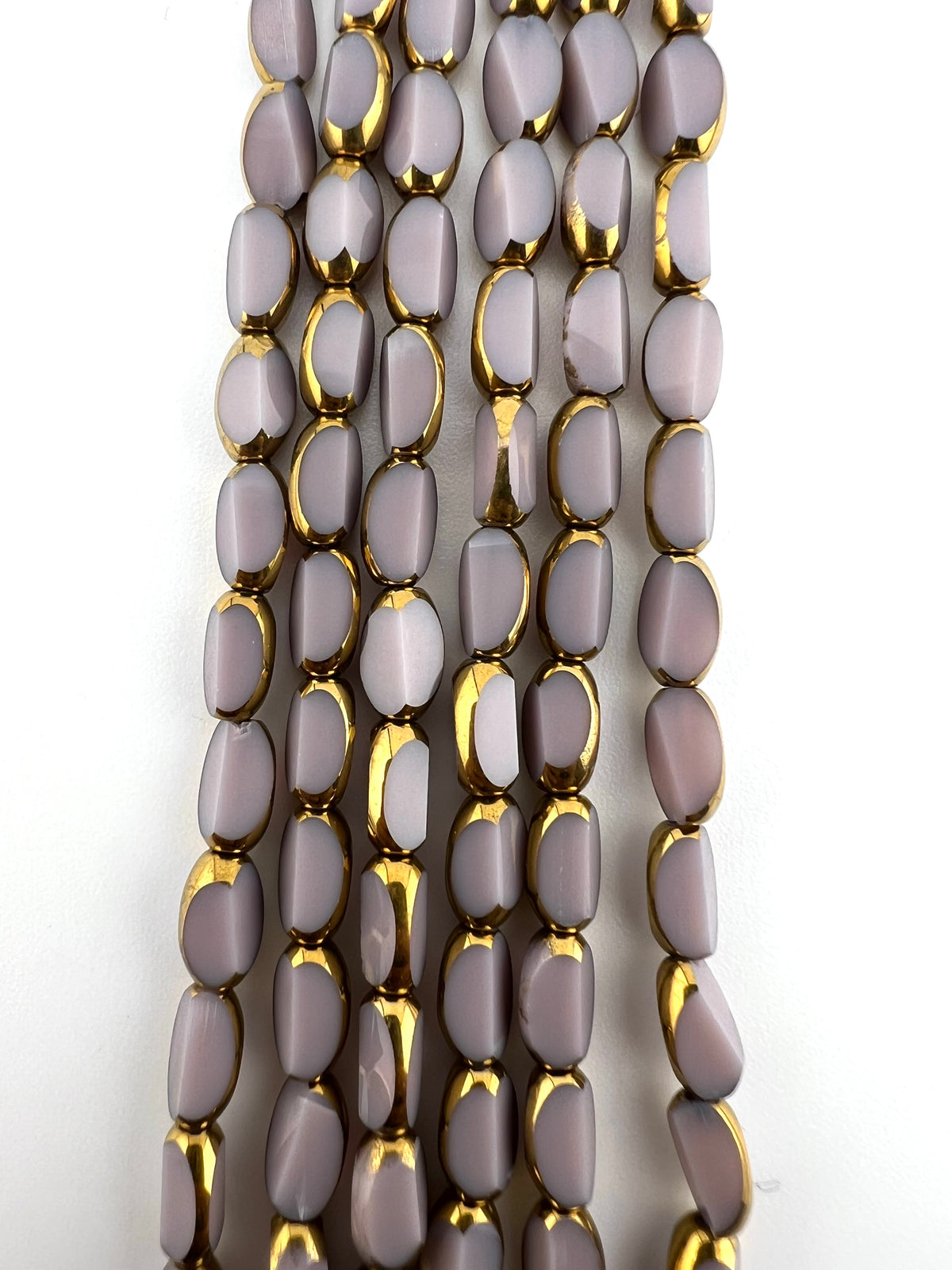 4mm*6mm Oval Rice Beads Strand Mauve