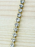 2mm Gold Metal Rhinestone Banding With Clear Crystal