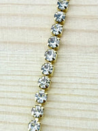 2mm Gold Metal Rhinestone Banding With Clear Crystal
