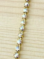 2mm Gold Metal Rhinestone Banding With Clear AB Crystal