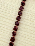 2mm Red Metal Rhinestone Banding With Red Crystal
