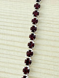 2mm Silver Metal Rhinestone Banding With Red Crystal