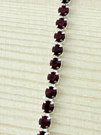 2mm Silver Metal Rhinestone Banding With Red Crystal