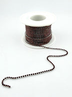 2mm Silver Metal Rhinestone Banding With Red Crystal