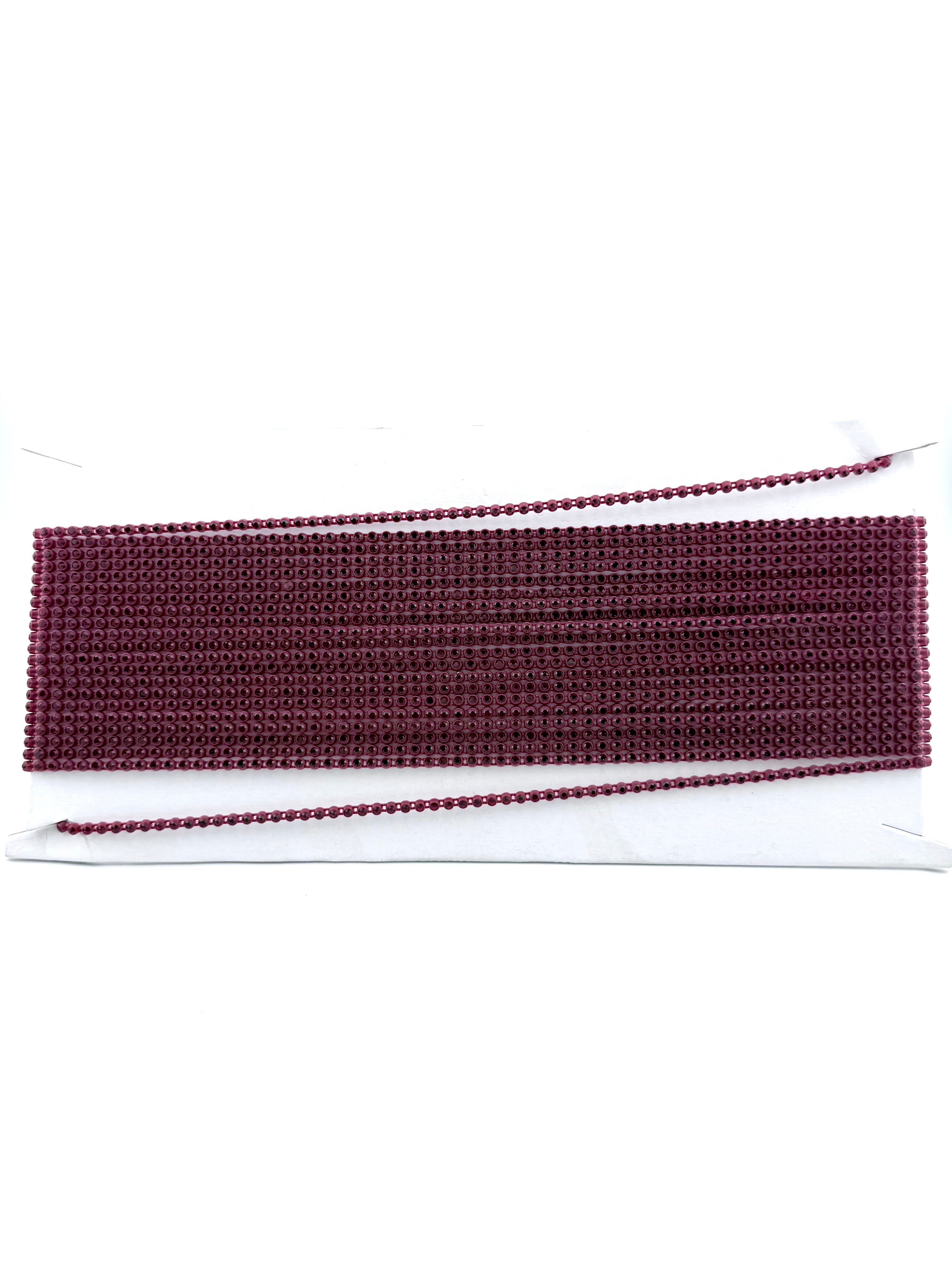 2.6mm Red Plastic Rhinestone Banding With Red Crystal