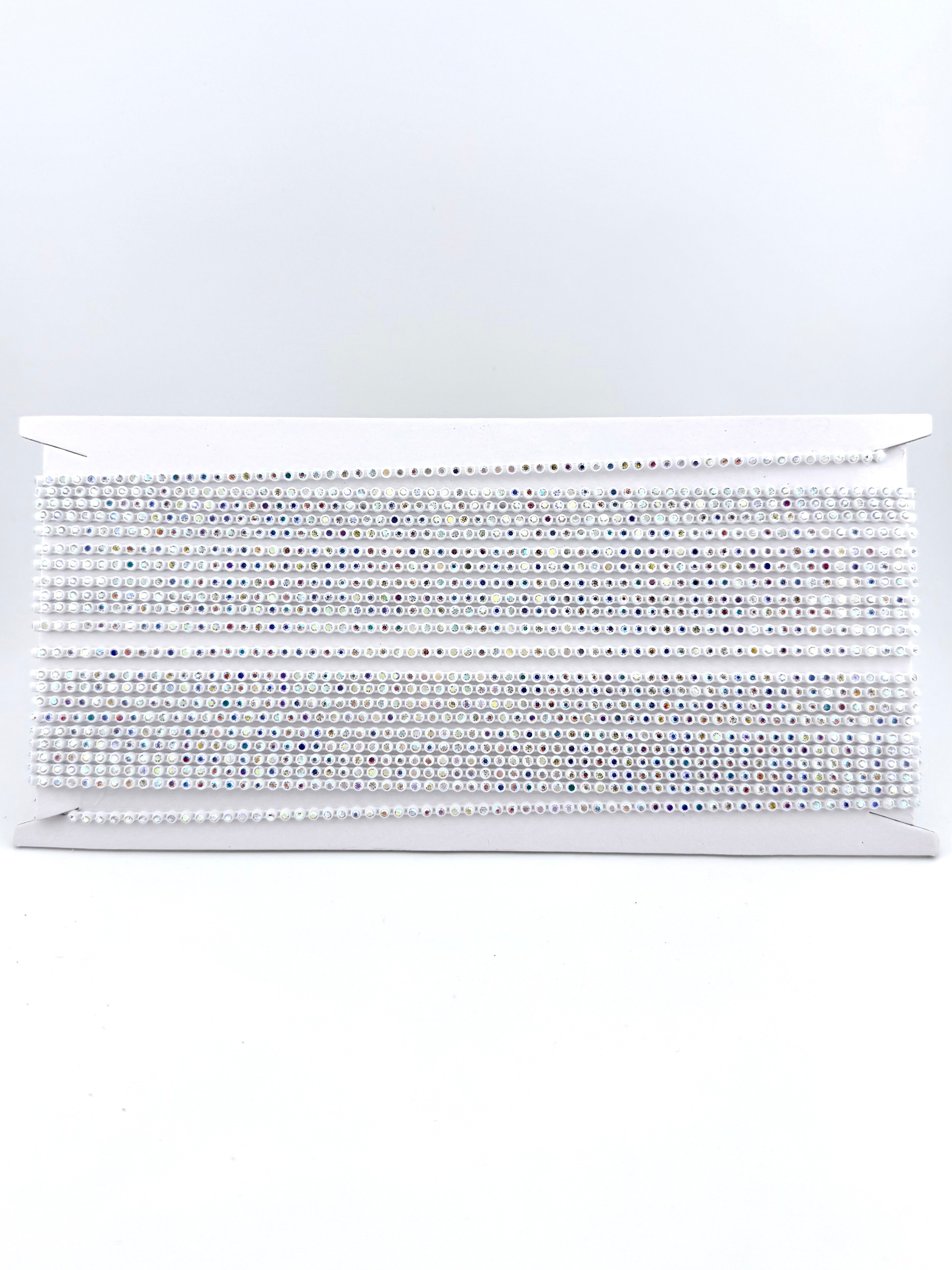 2.6mm White Plastic Rhinestone Banding With Clear AB Crystal