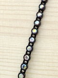 2.6mm Black Plastic Rhinestone Banding With Clear AB Crystal