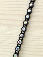 2.6mm Black Plastic Rhinestone Banding With Clear AB Crystal