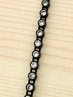 2.6mm Black Plastic Rhinestone Banding With Clear Crystal