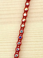 2.6mm Red Plastic Rhinestone Banding With Clear AB Crystal