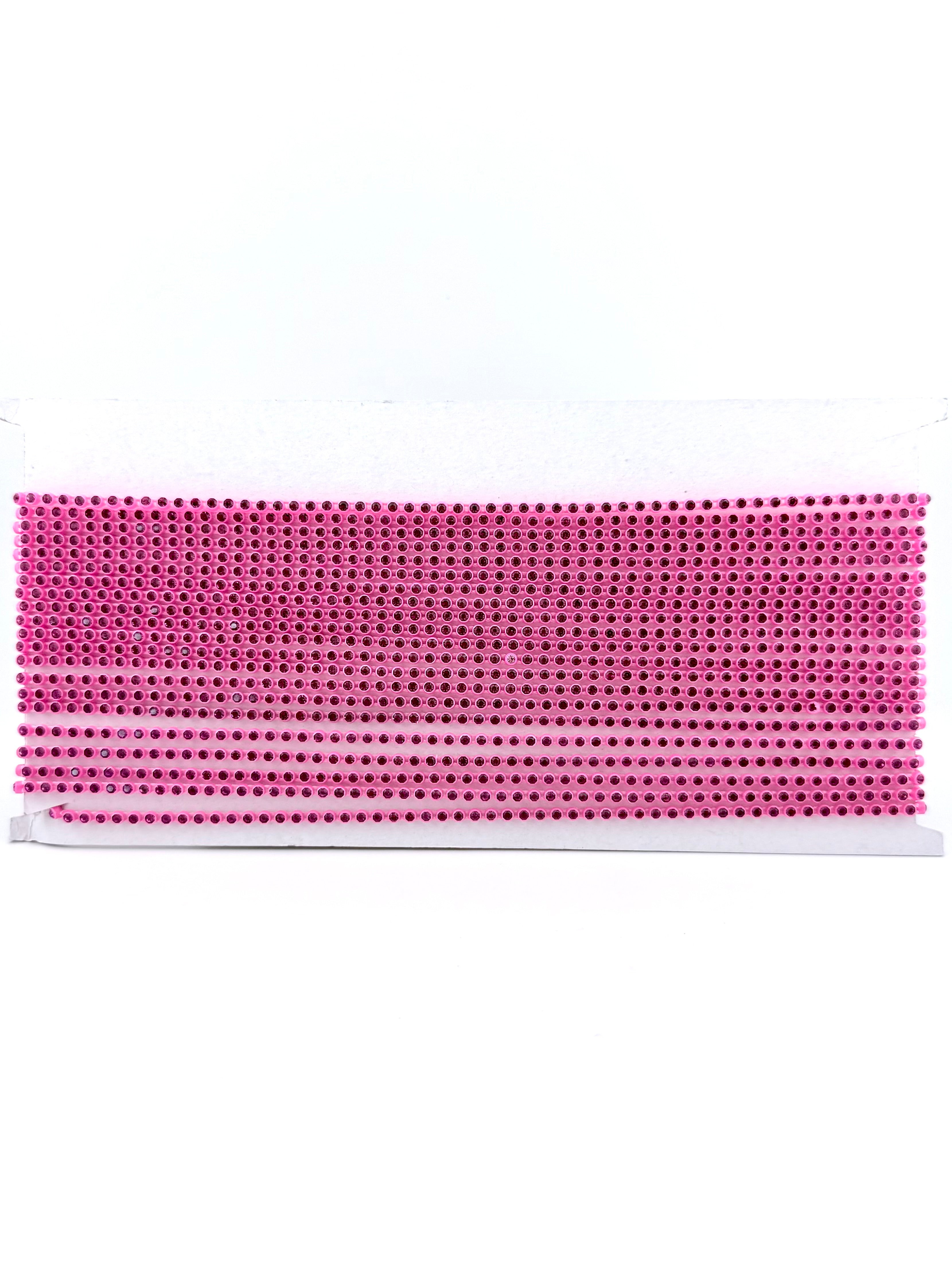 2.6mm Pink Plastic Rhinestone Banding With Pink Crystal
