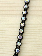3.2mm Black Plastic Rhinestone Banding With Clear AB Crystal