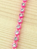 3.2mm Pink Plastic Rhinestone Banding With Clear Crystal